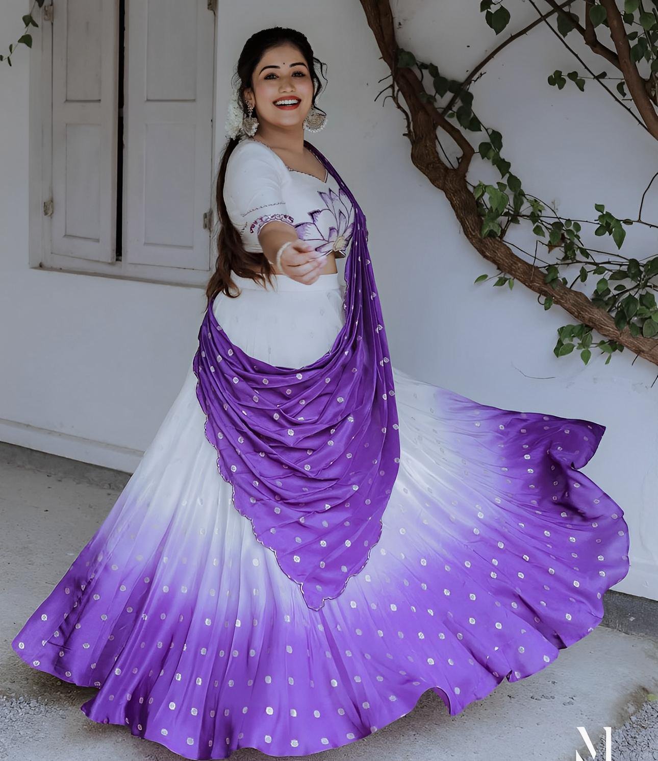 Purple Lovers Stitched Lehanga/Halfsaree