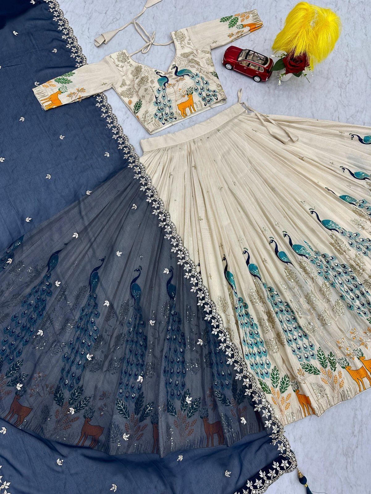 Heavy demand Peacock halfsaree/Lehenga with Cancan