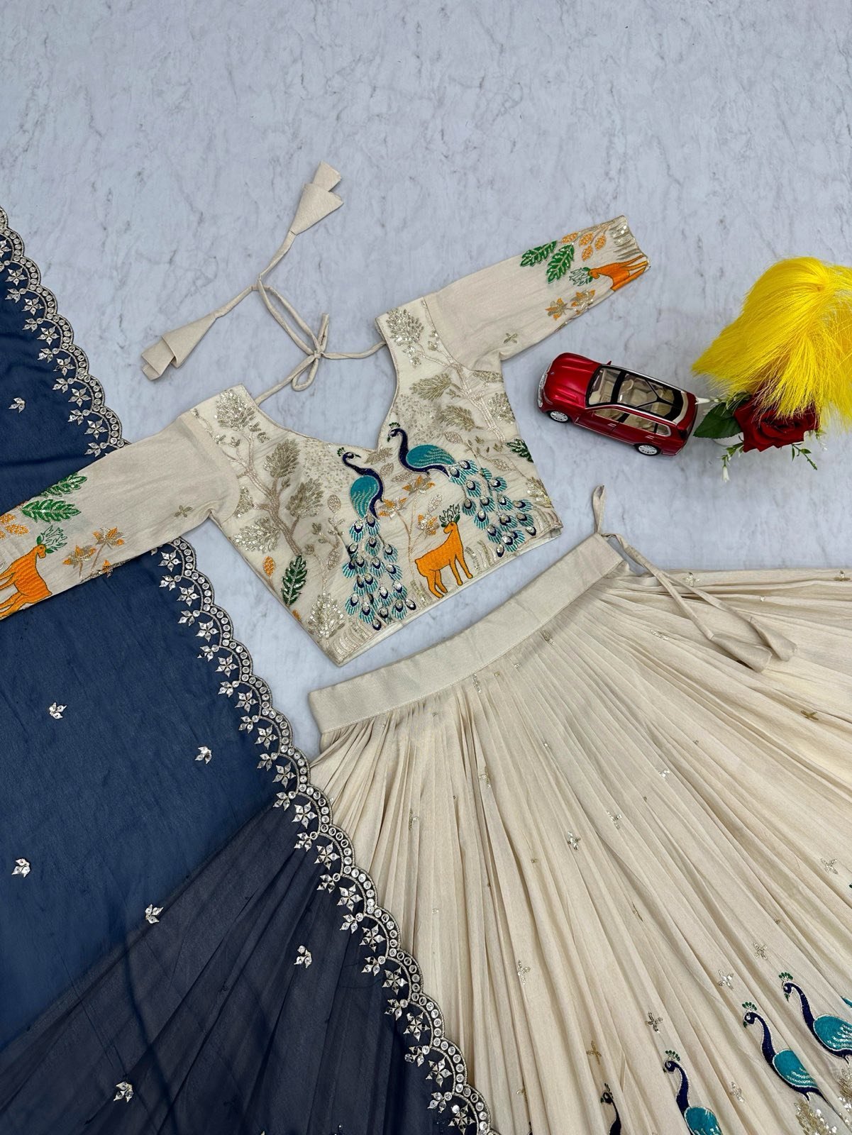 Heavy demand Peacock halfsaree/Lehenga with Cancan