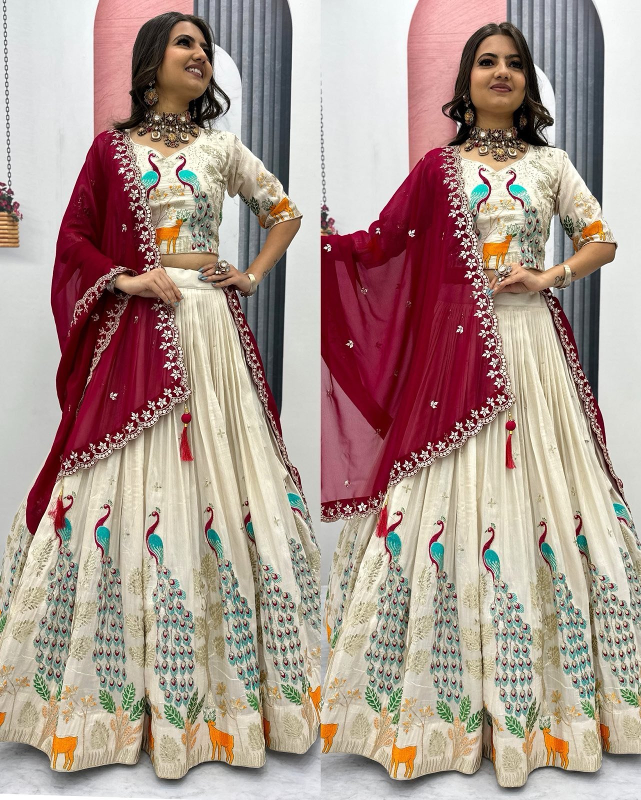 Heavy demand Peacock halfsaree/Lehenga with Cancan