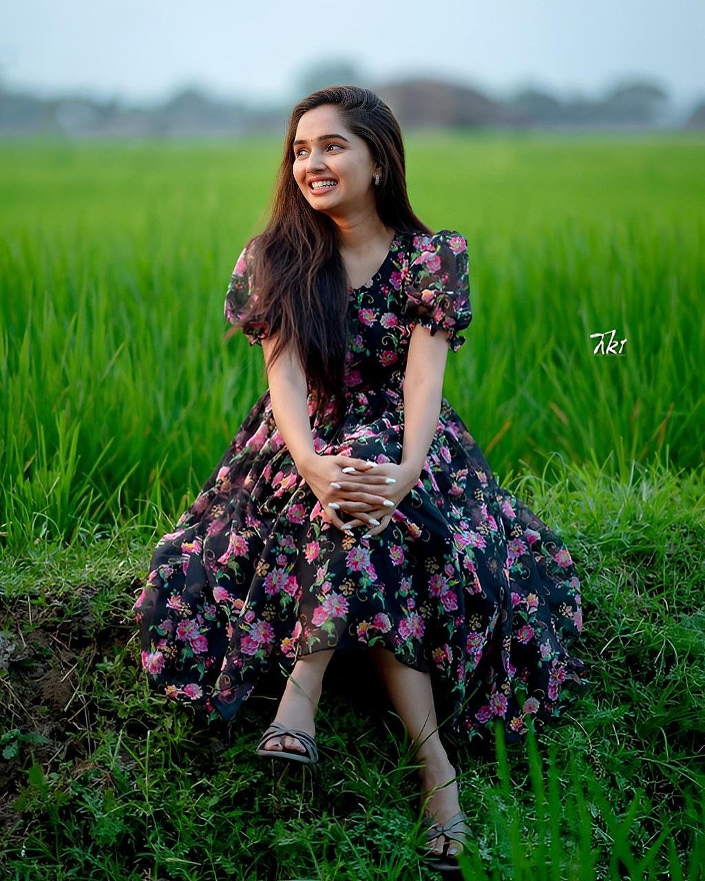 Twilight Bloom Black Floral Dress
