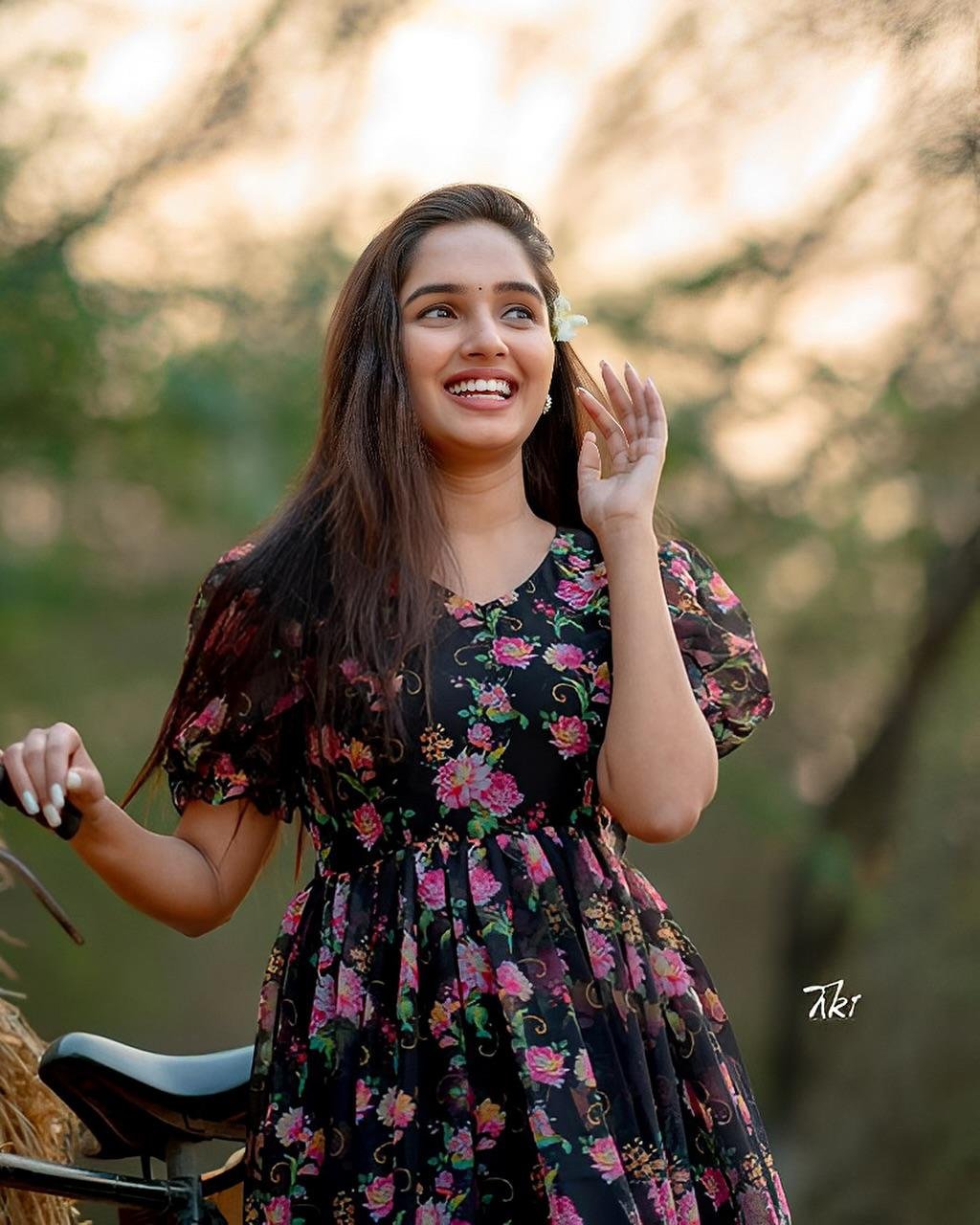 Twilight Bloom Black Floral Dress
