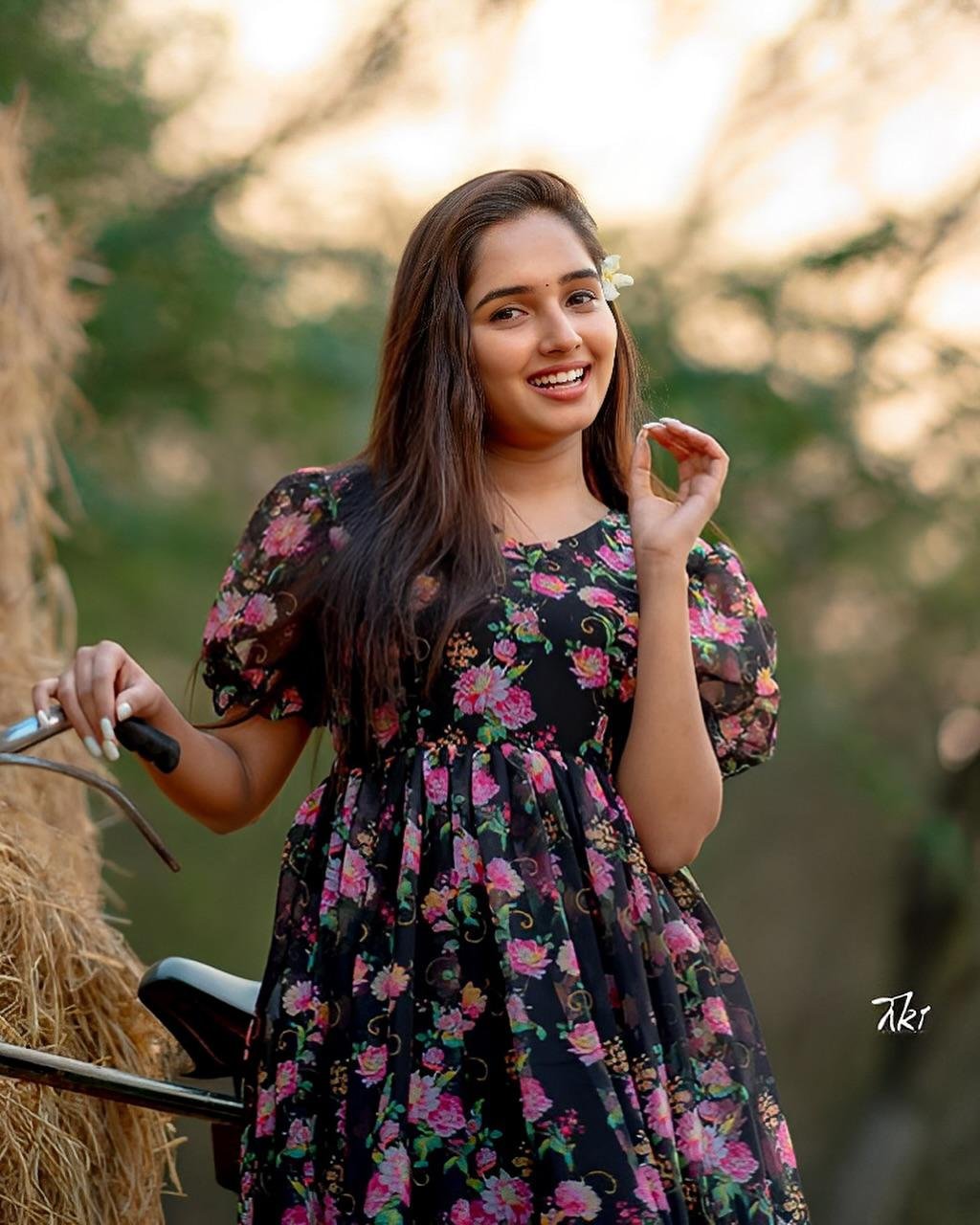 Twilight Bloom Black Floral Dress