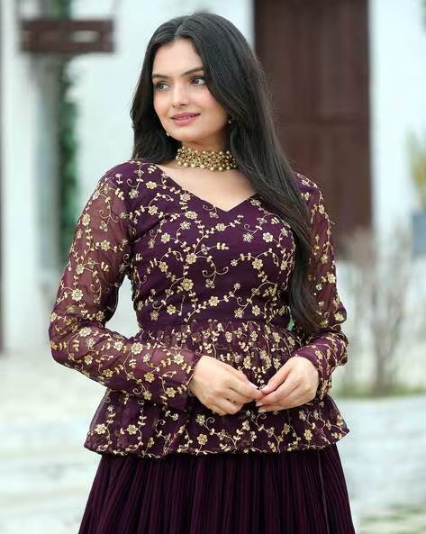 Premium Designer Sequins Embroiderd Readymade Lehenga choli Set