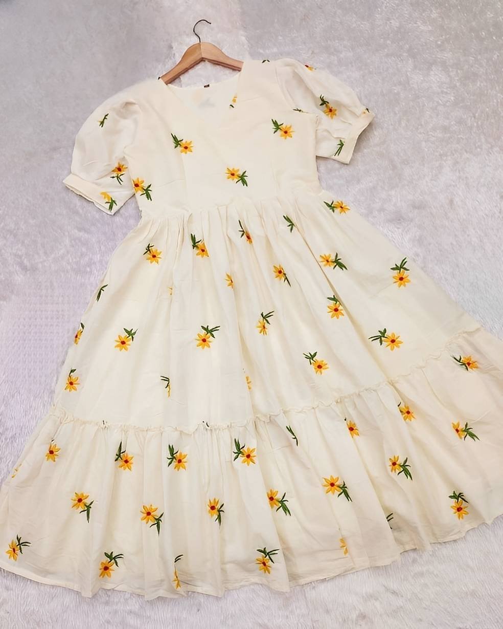 Elegant rayon midi gown