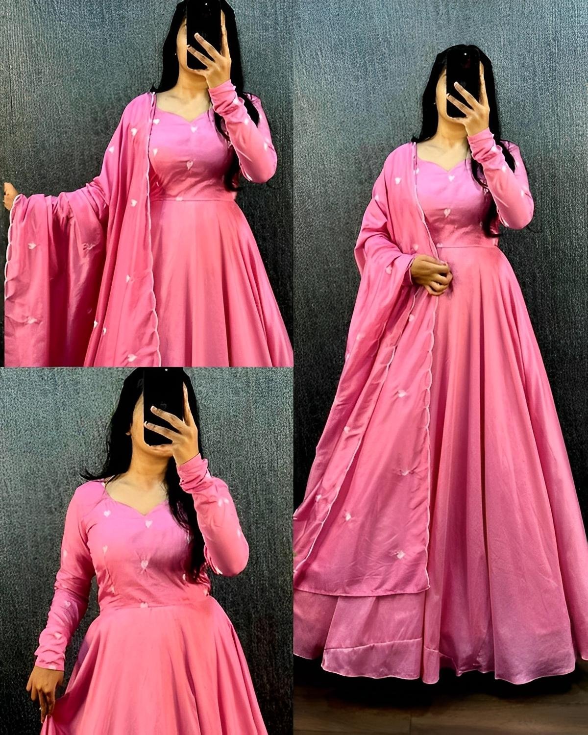 Trendy Valentine Heart Gown With Dupatta