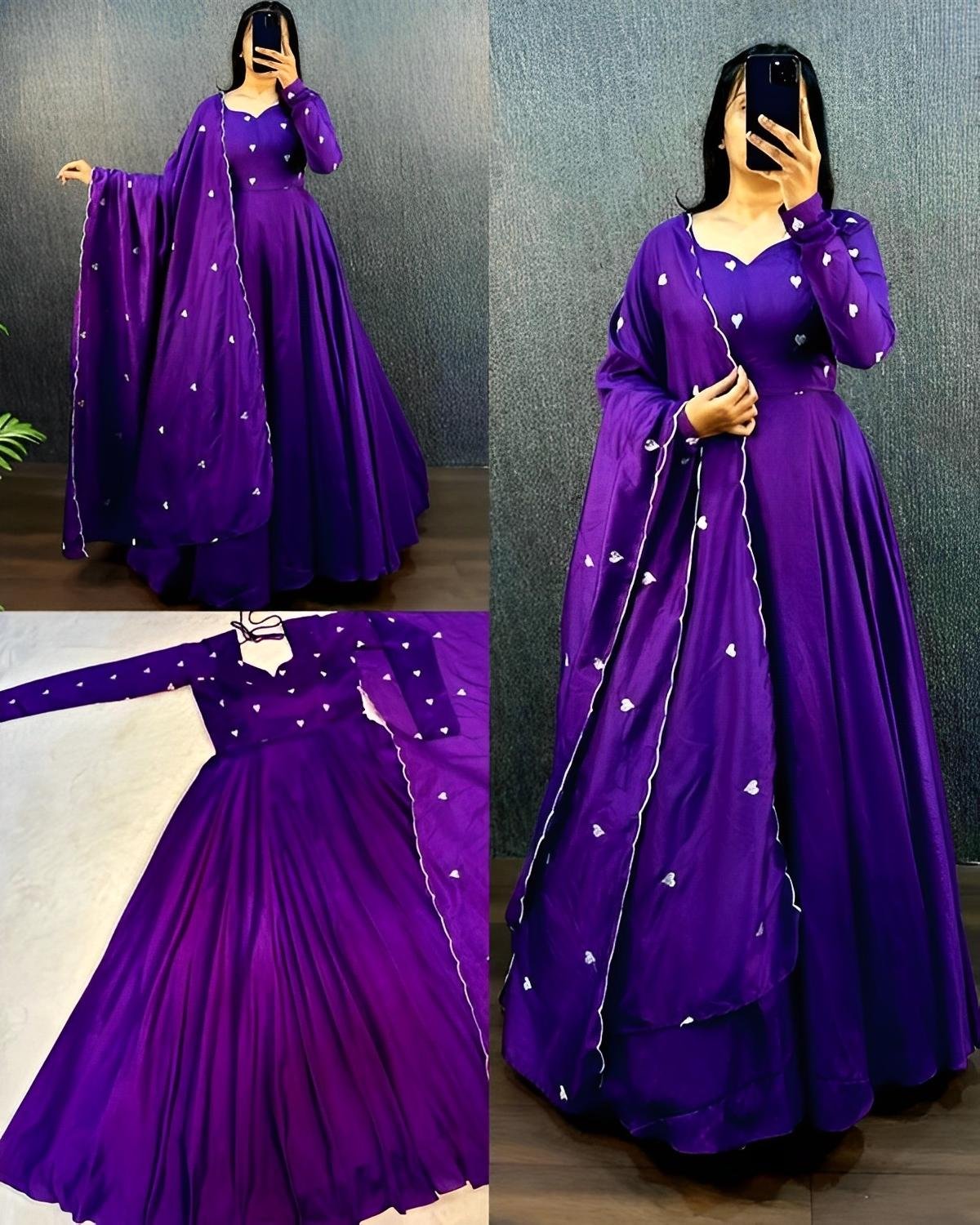 Trendy Valentine Heart Gown With Dupatta