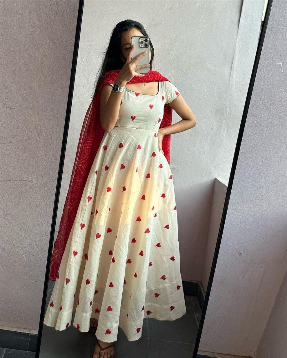 Trendy Heart Gown with dupatta