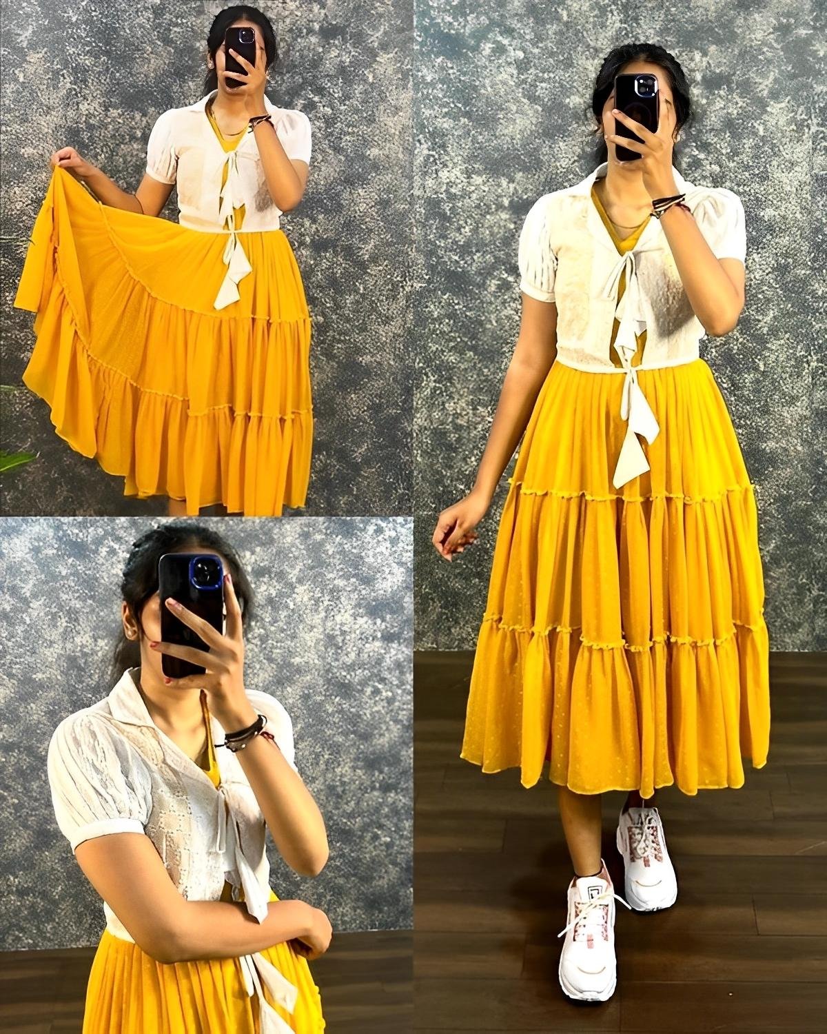 Elegant Georgette Gown with Removable jacket