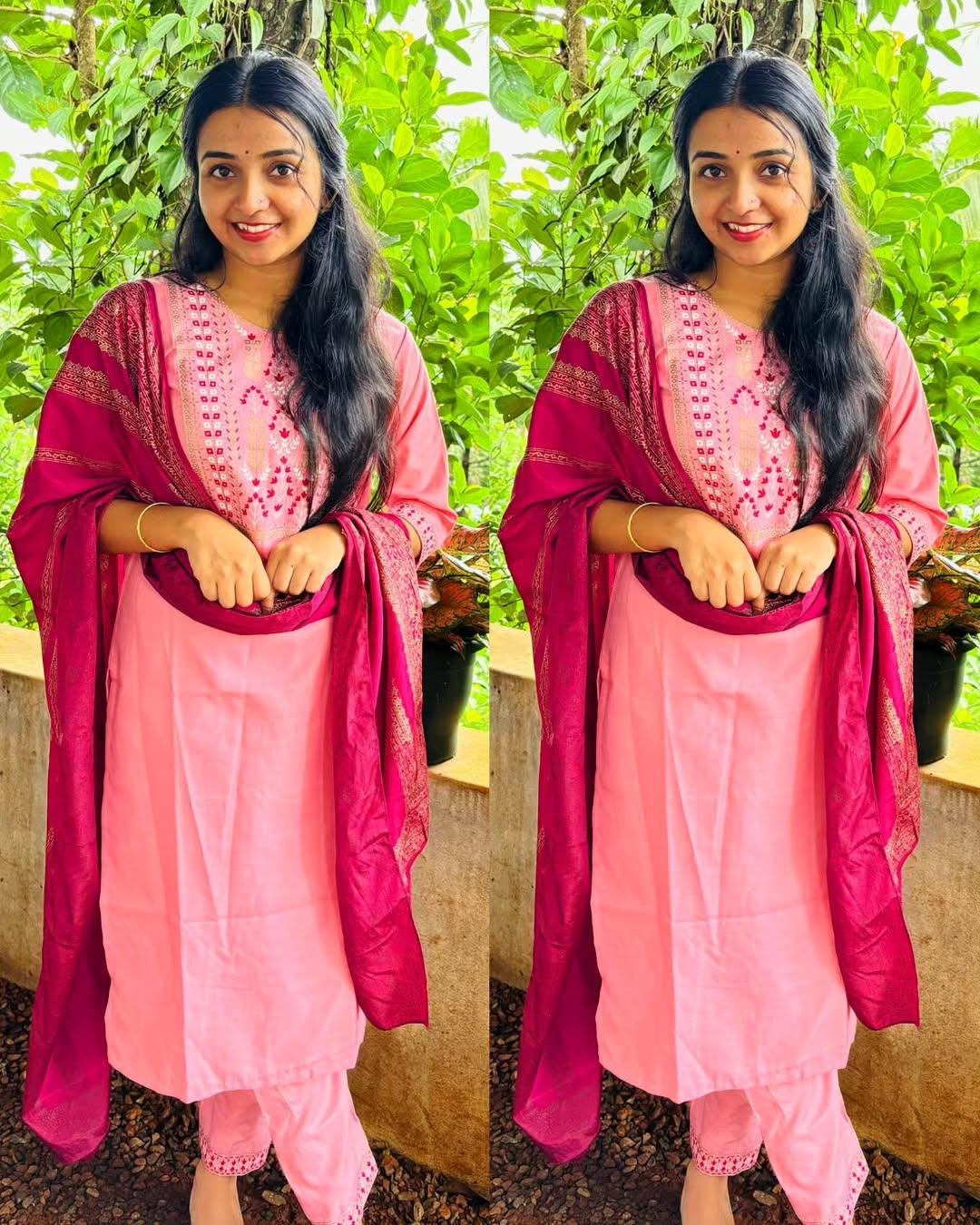 Attractive Rayon Kurta with pant & Dupatta set