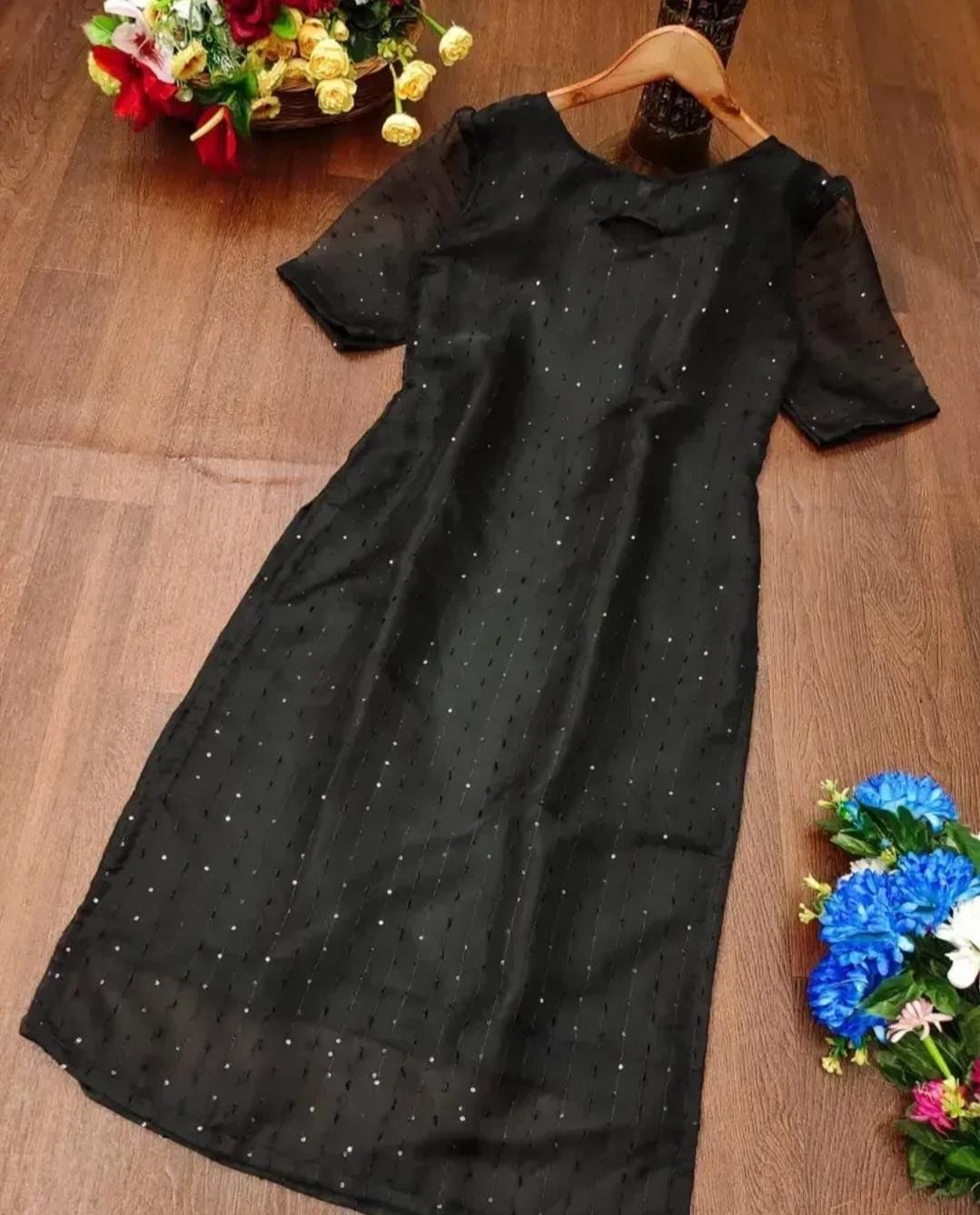 Attractive embroidered sequins kurti