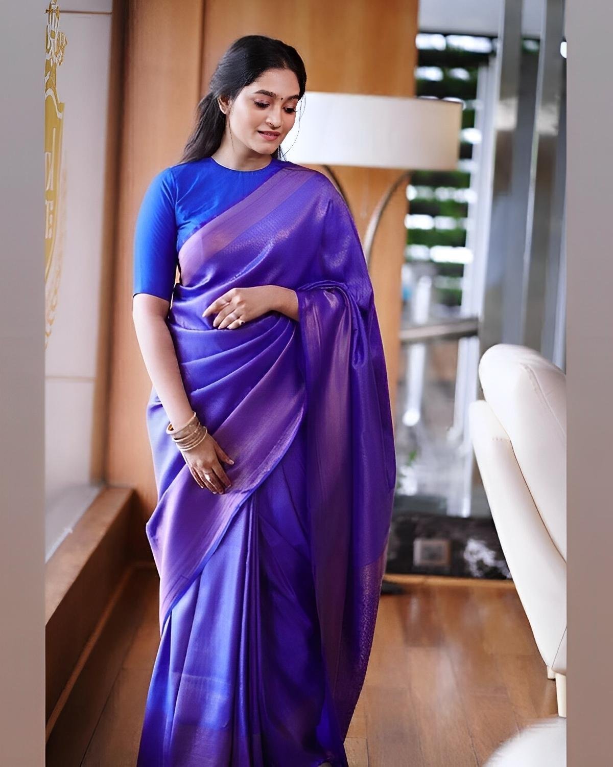 Royal Violet  Silk Saree – Elegant & Timeless