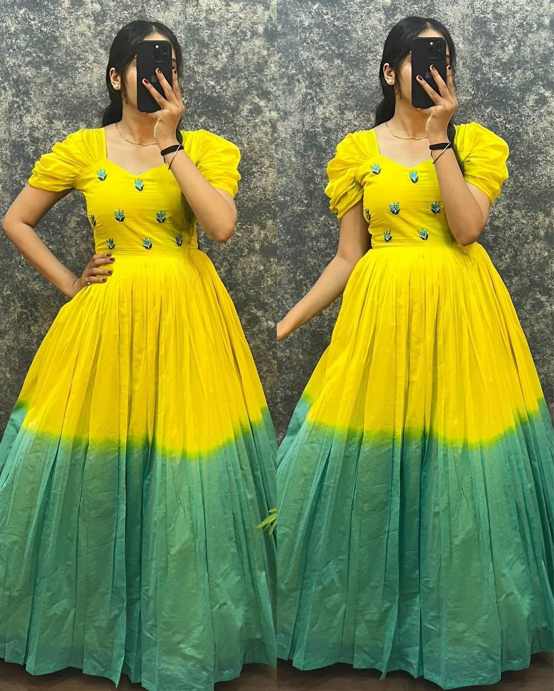 Pure  Mul Mul Cotton Gown with Original beads Work Cinderella Gown