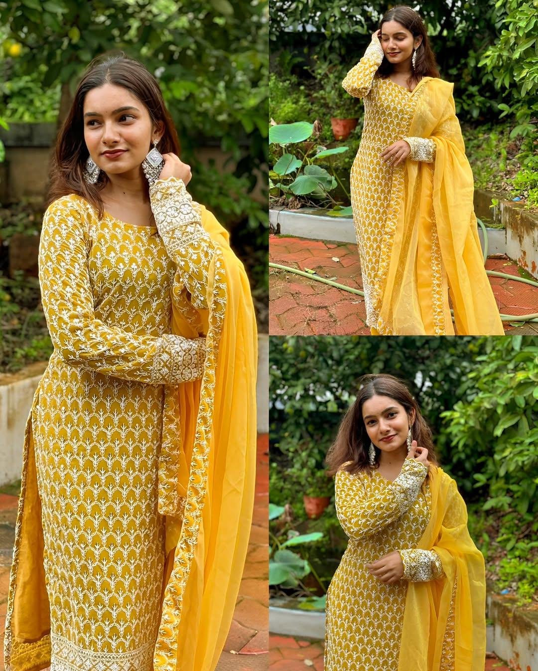 Twinkle Fully Embroidered  Kurti with Dupatta Set