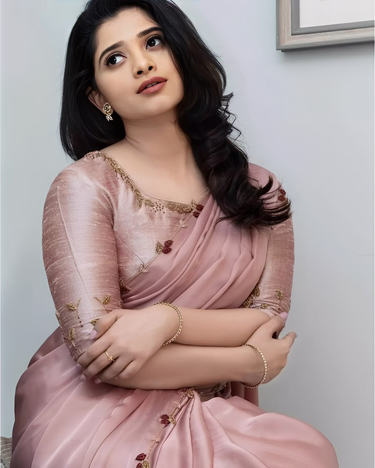 Peach Heavy Rangoli Silk Saree With Hand Work & Cut Work