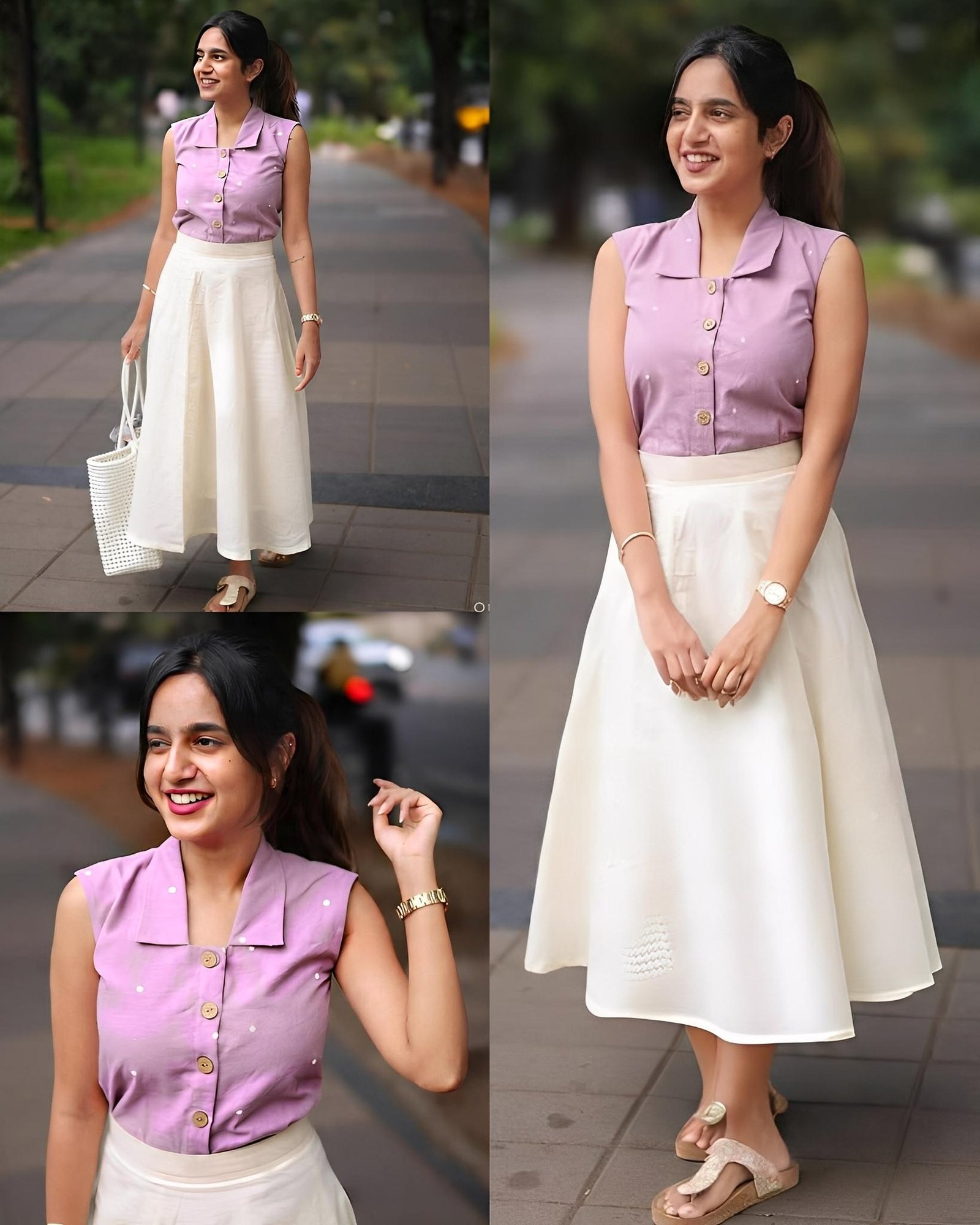 Casual Womens Top with Skirt Set