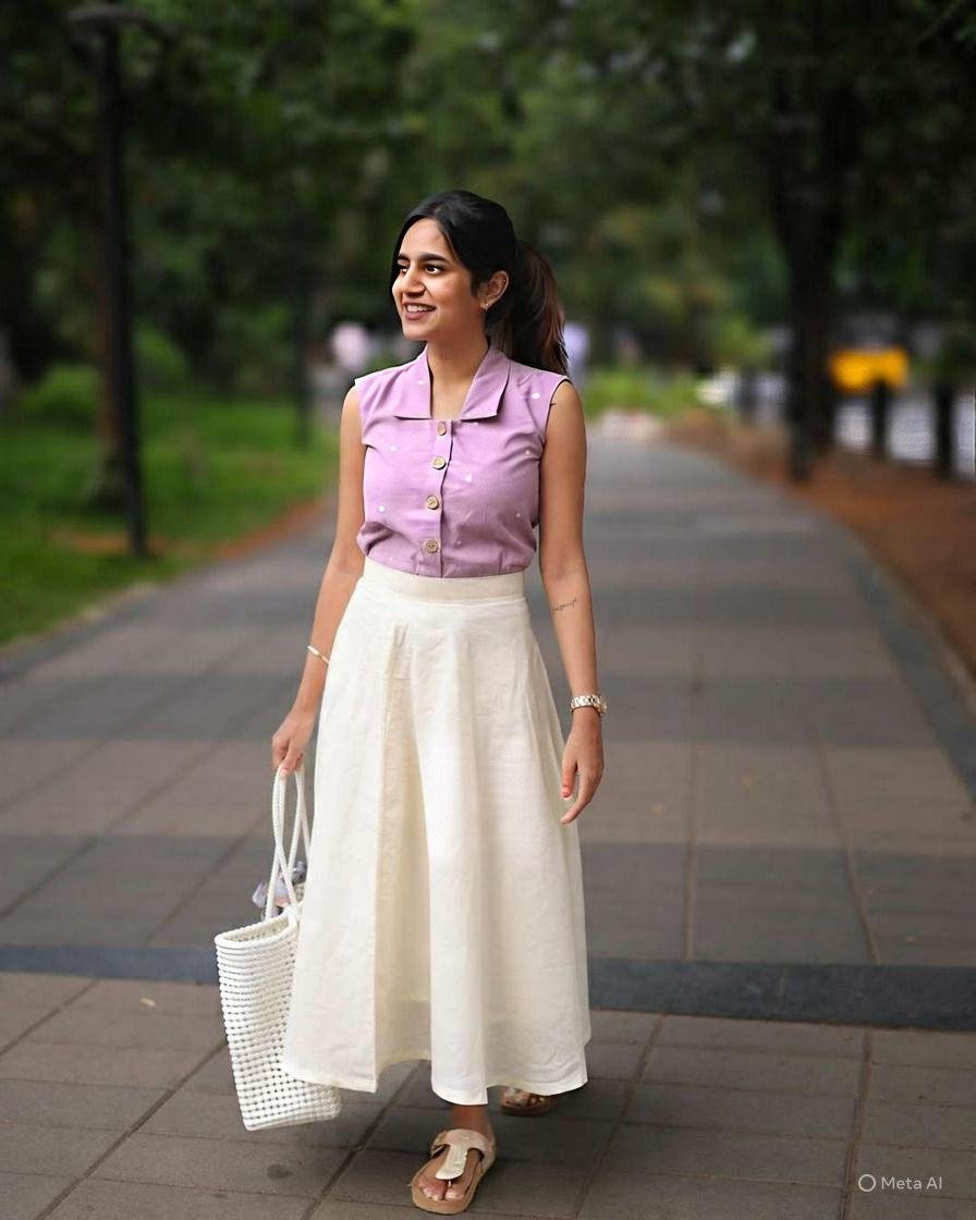 Casual Womens Top with Skirt Set