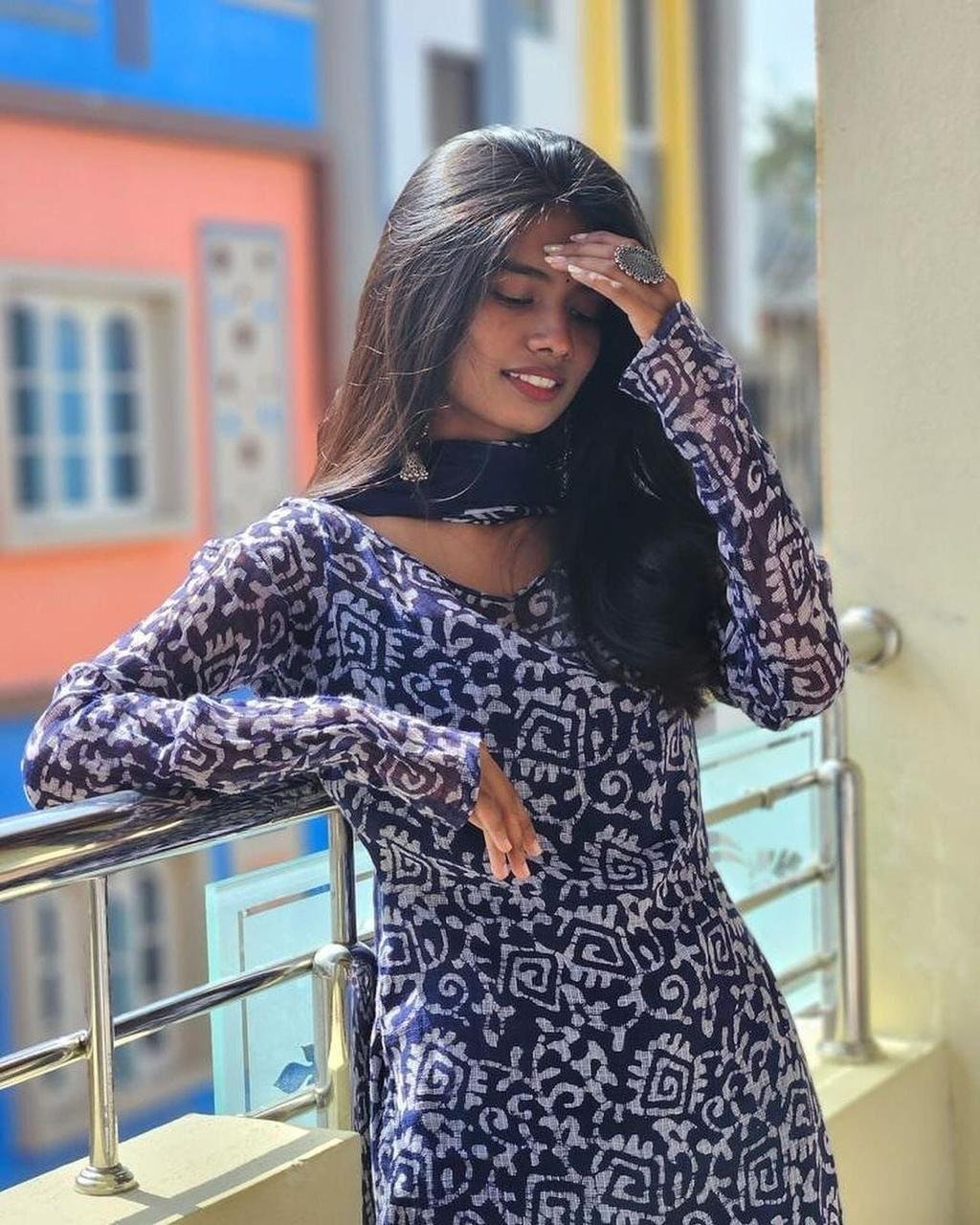 Kota Navy Blue Kurta wih Pant & Dupatta