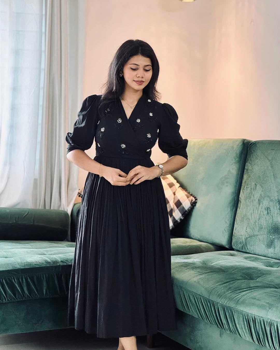 Black Georgette embroidered Gown Collection