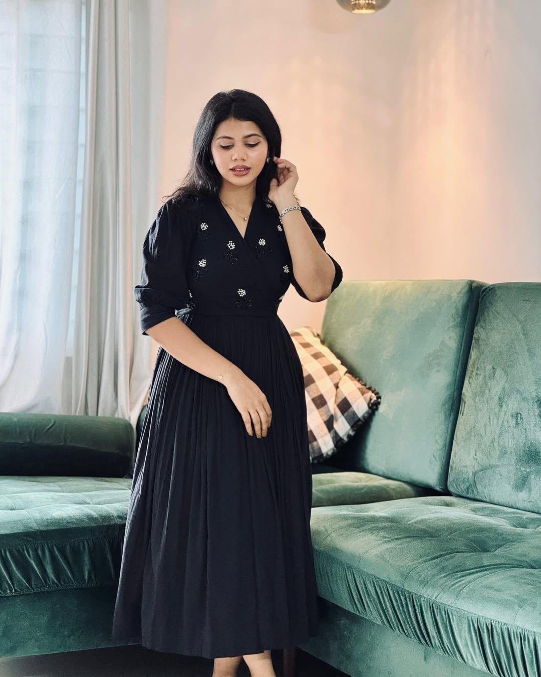 Black Georgette embroidered Gown Collection