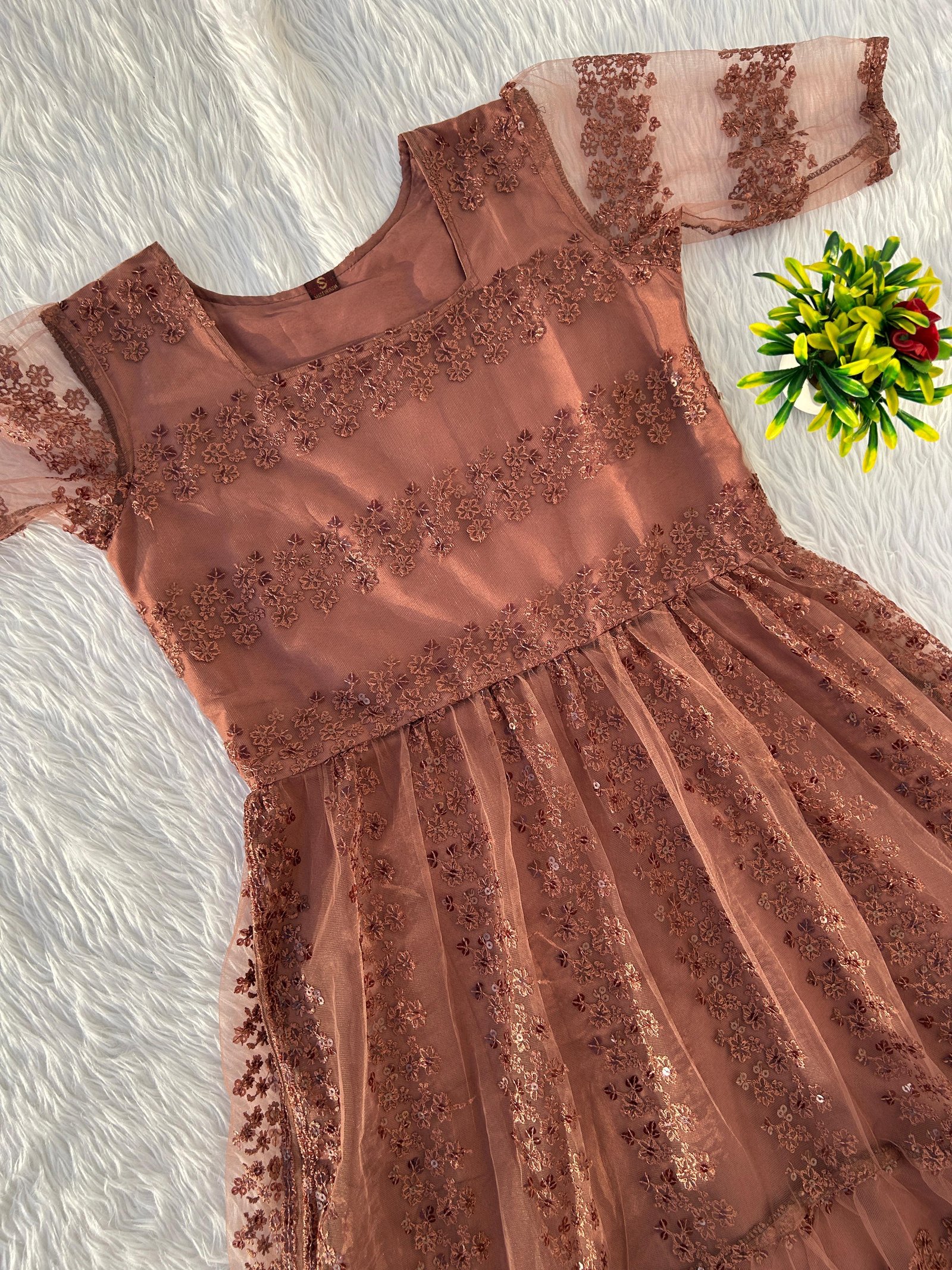 Pearl Princess Embroidered Midi Dress