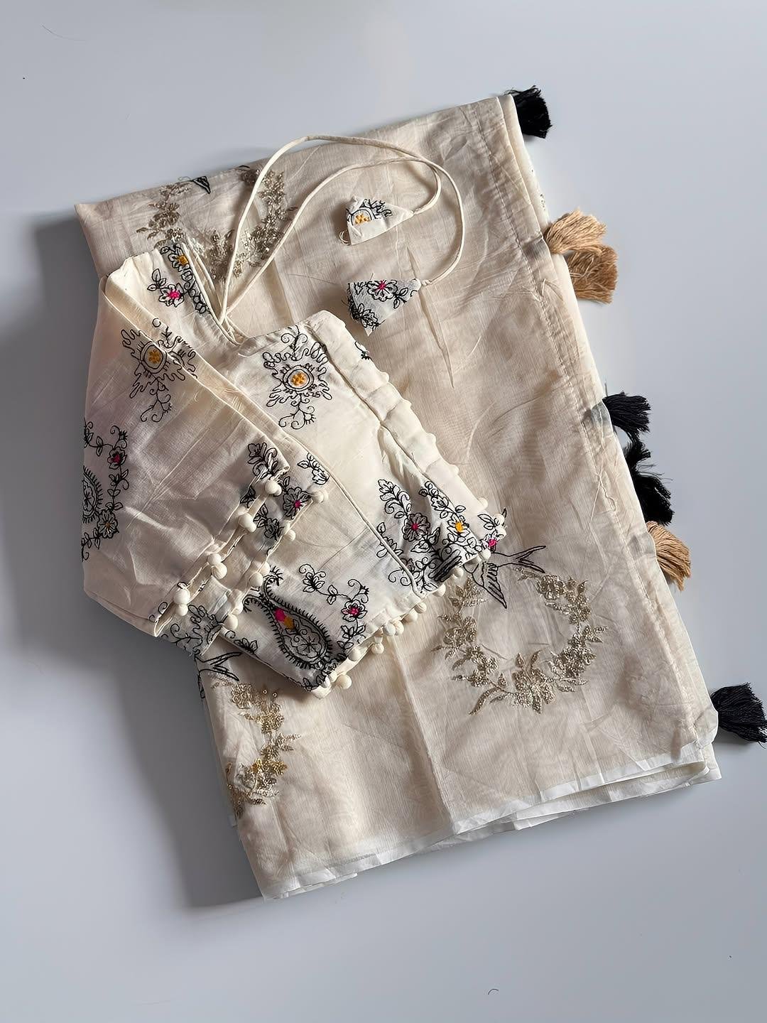 Premium Chanderi Saree WIth Stiched Blouse