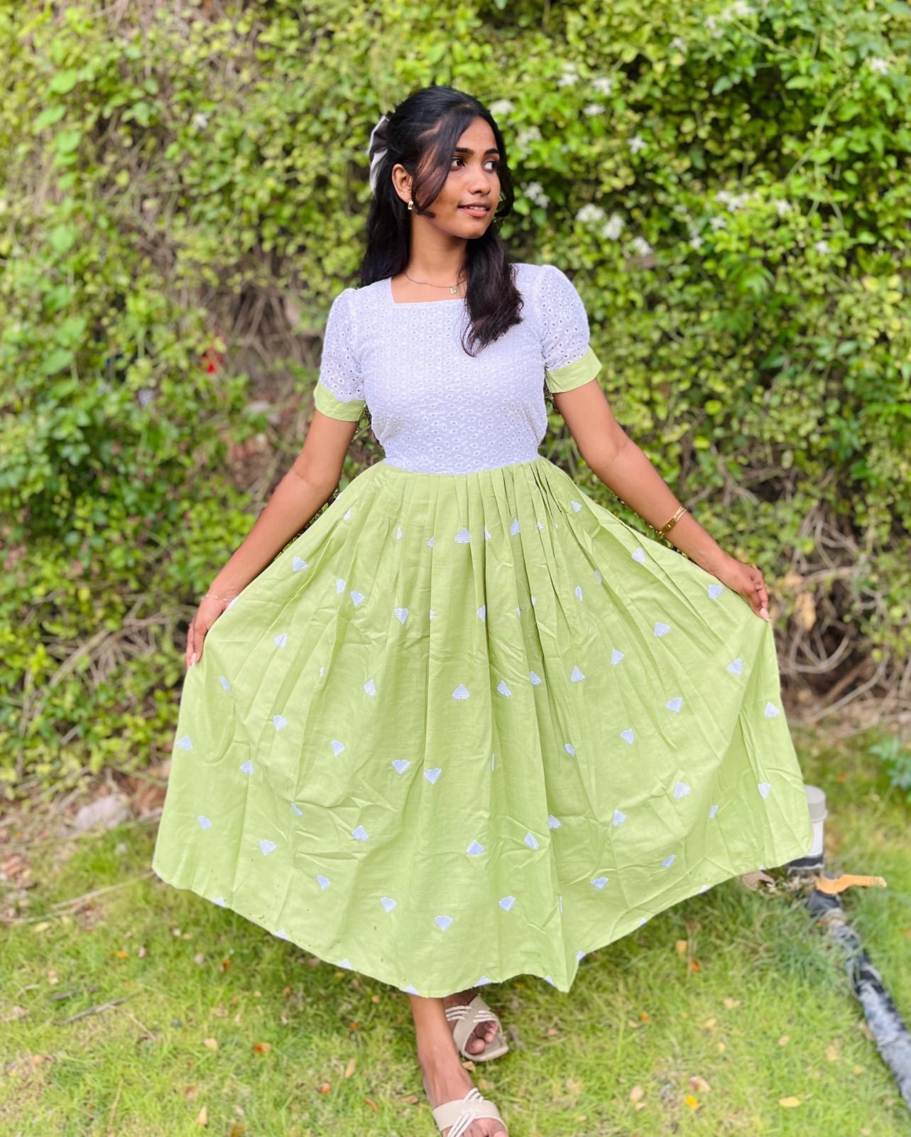 Charming Heart Pattern Midi Dress