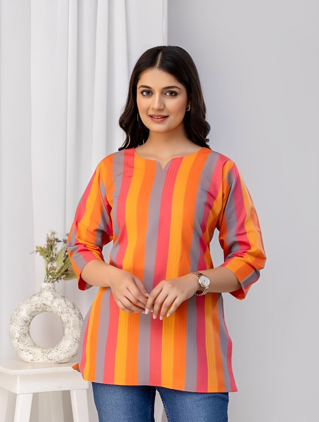 Combo of  3 short kurtis cotton