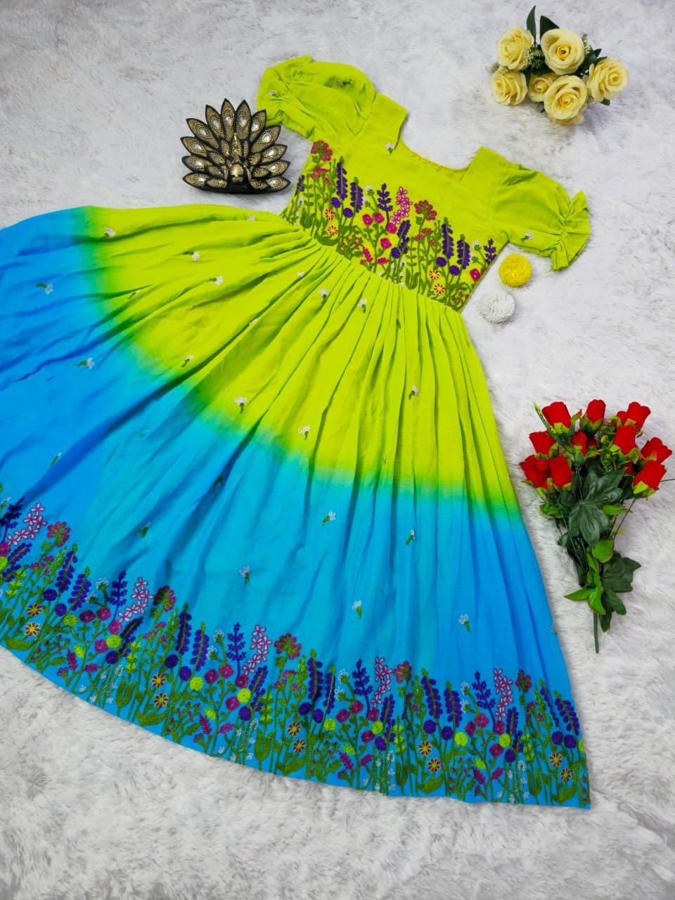 Dual shade pretty cotton dress