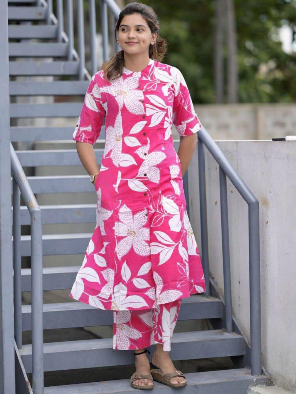 Offer cotton kurti pant set