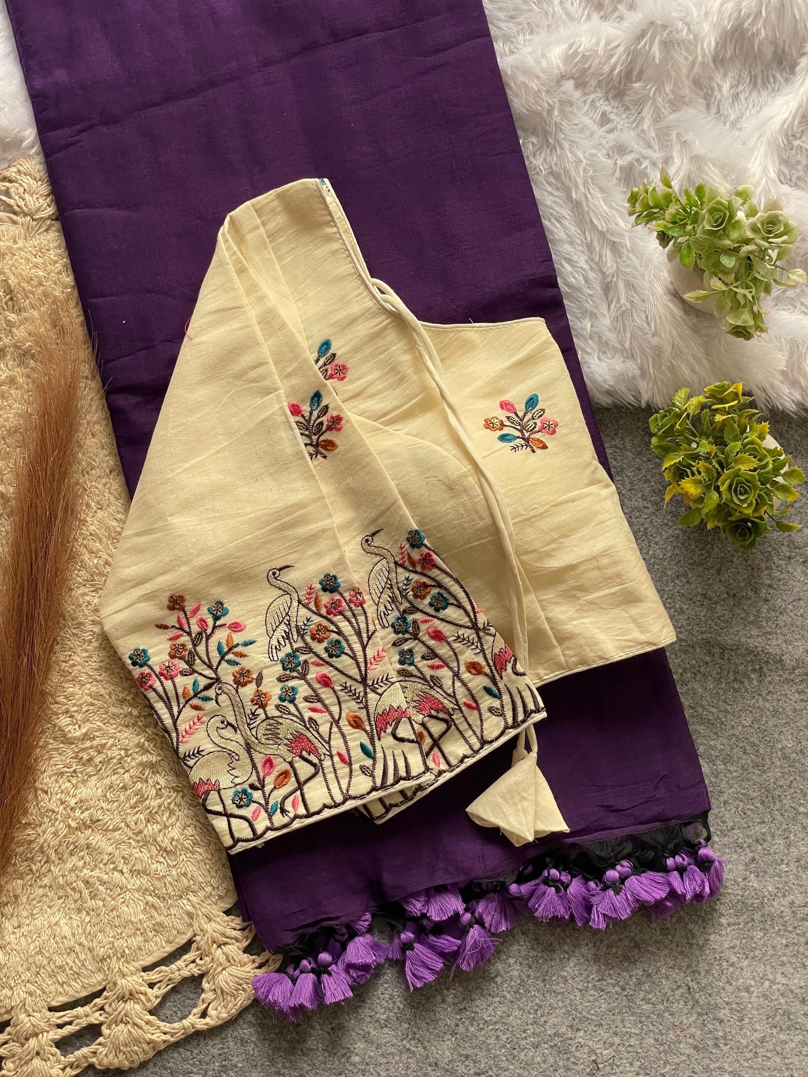 beautiful soft khadi cotton celebrity inspired saree