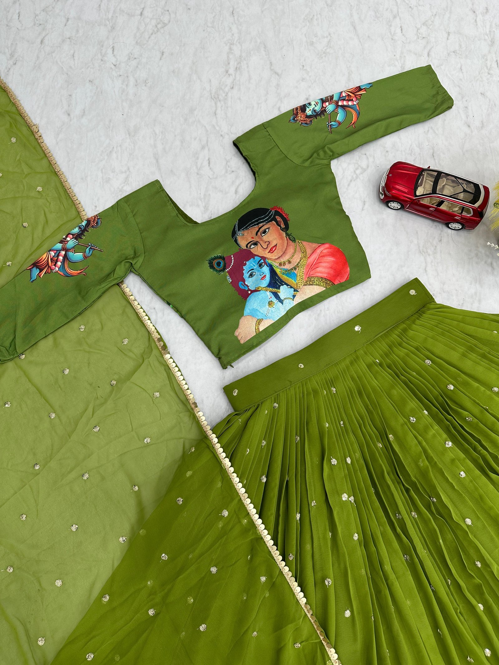 Kalamkari Print Lehenga Choli Set With Real Handwork | STYLYTIC FASHION | Heavy Embroidery Lehenga