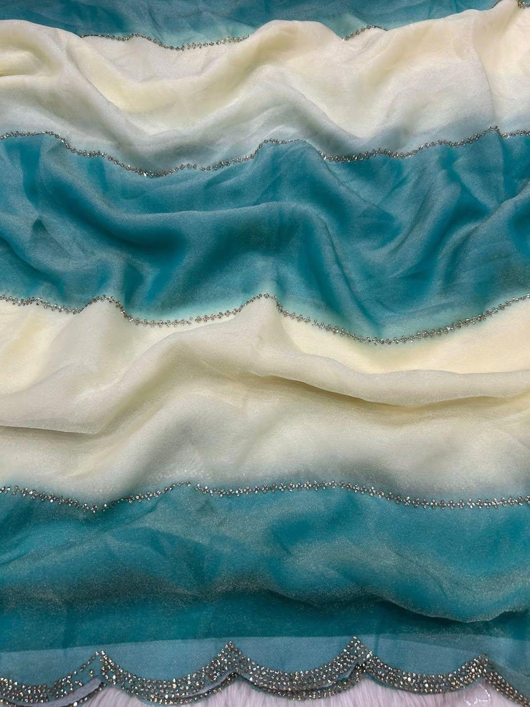 Space Silk Party Wear Saree With Heavy Jarkhan Work | Premium Designer Saree