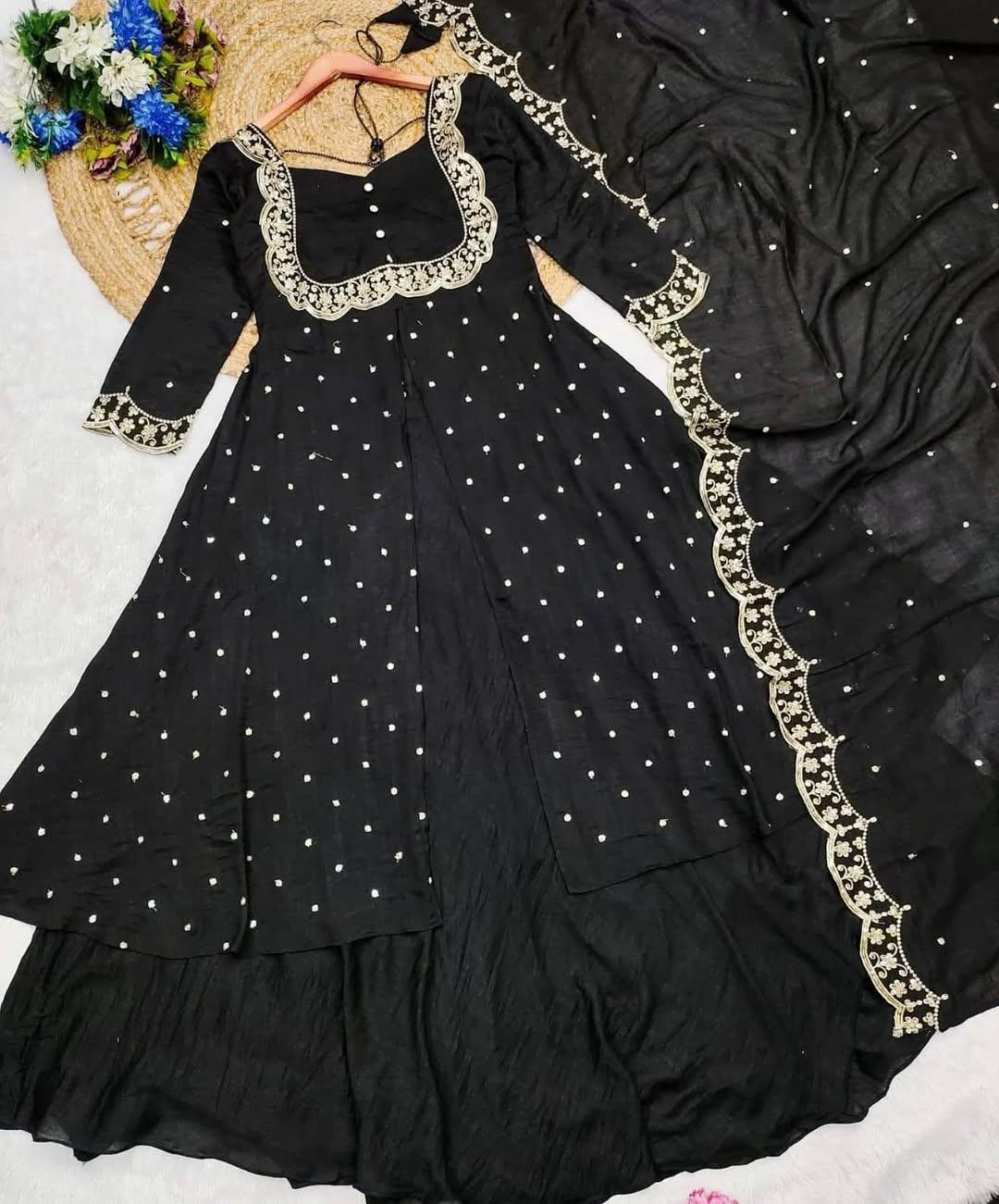 Vichitra Silk Cape Top With Skirt & Dupatta | Premium Wedding & Party Wear Ensemble