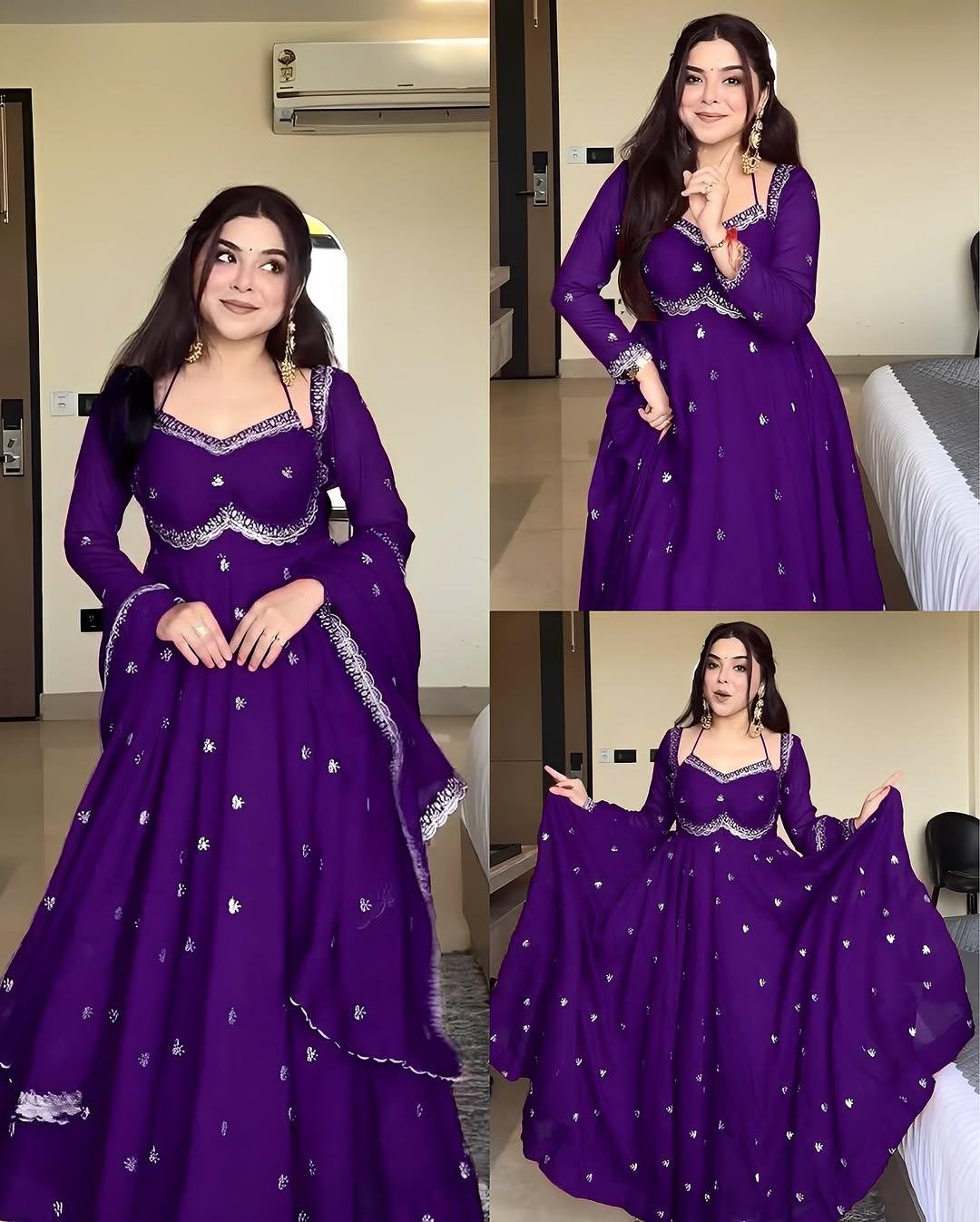 ✨ Stylytic Purple Anarkali Suit Set — Crafted to Make You Shine
