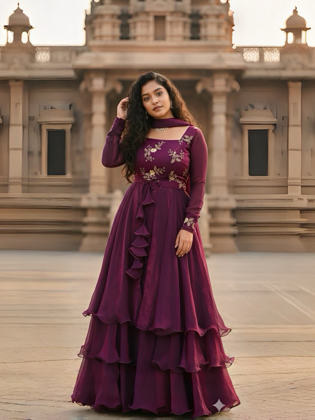 4 in 1 Rich Space silk Attire / Partywear Designer Dress / Style in 4 ways Unique outfit