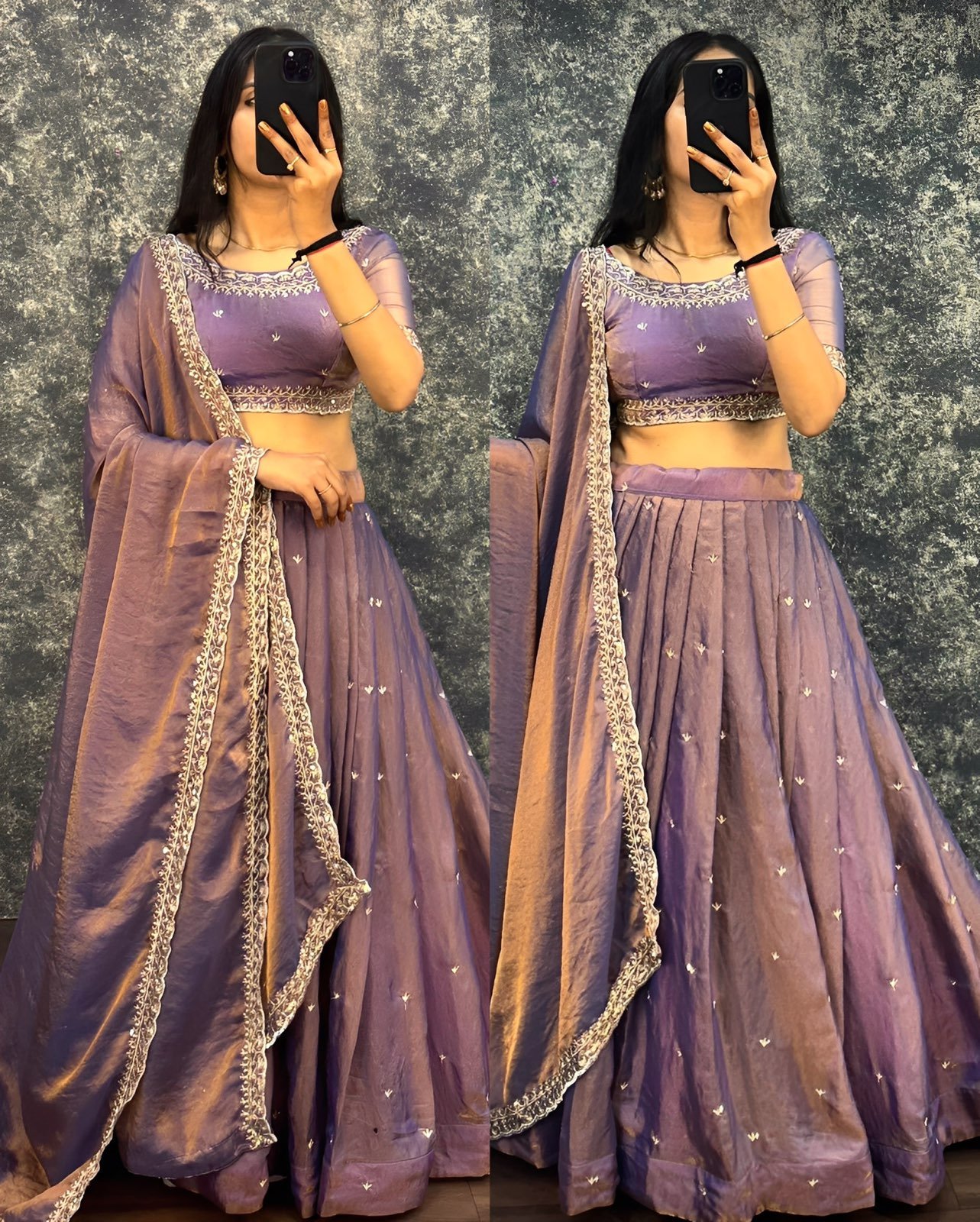 Premium Primary Tissue Silk Lehenga Choli Set With Embroidery & Sequins