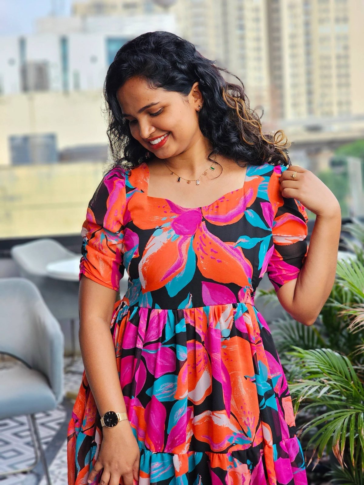 Flower Multicolor Cute Dress │ Maxi for Everyday Look