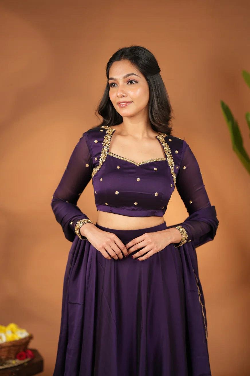 Designer Faux Georgette Lehenga Choli Set with  Blouse & Zari Border Dupatta