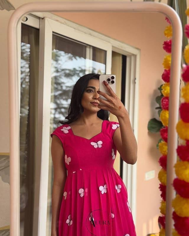 Summer Butterfly Print Maxi Dress in Soft Georgette | Flowy & Vibrant