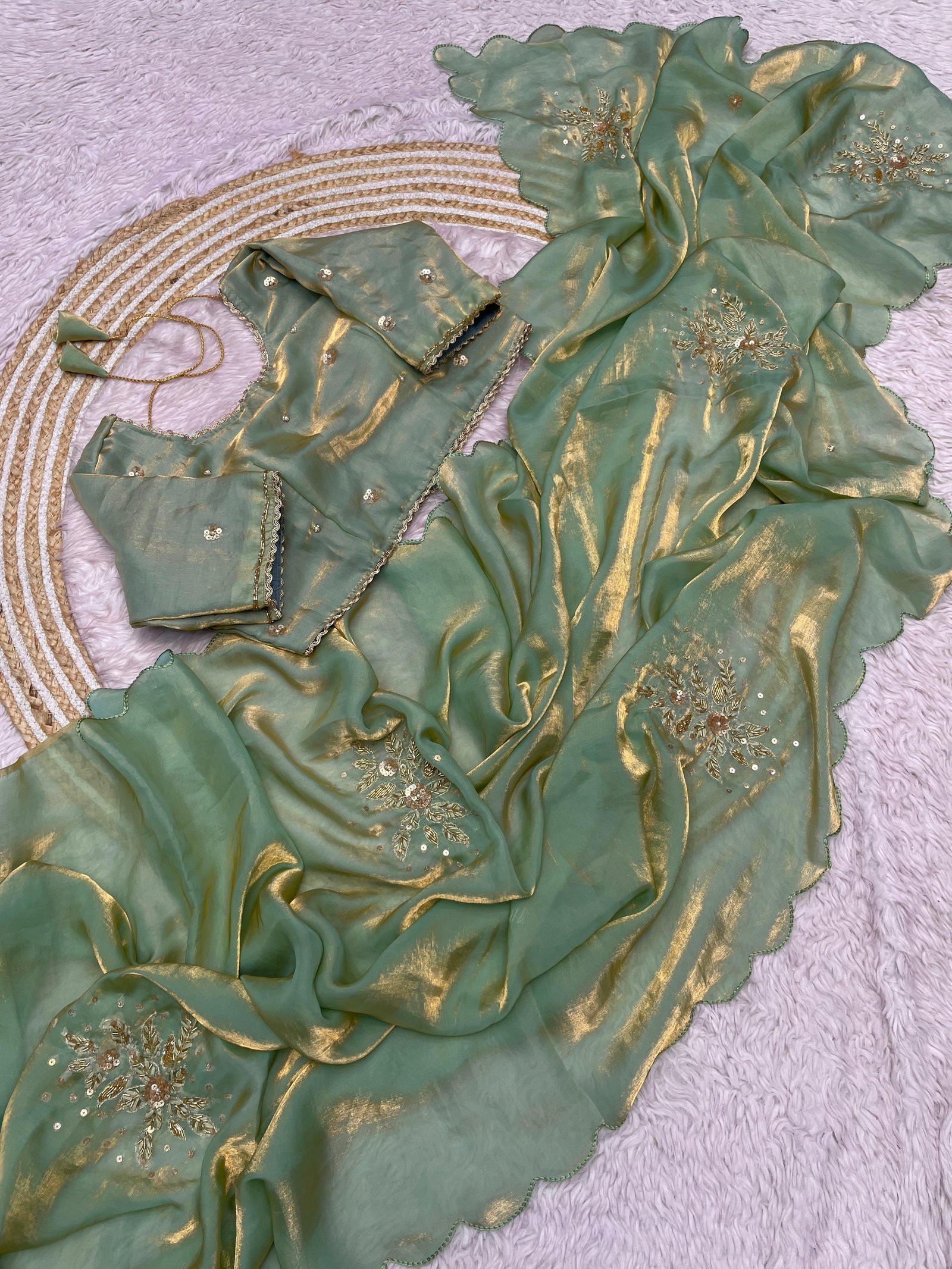 New Bollywood Trending Design in Fandy Satin | Khatli Handwork Blouse