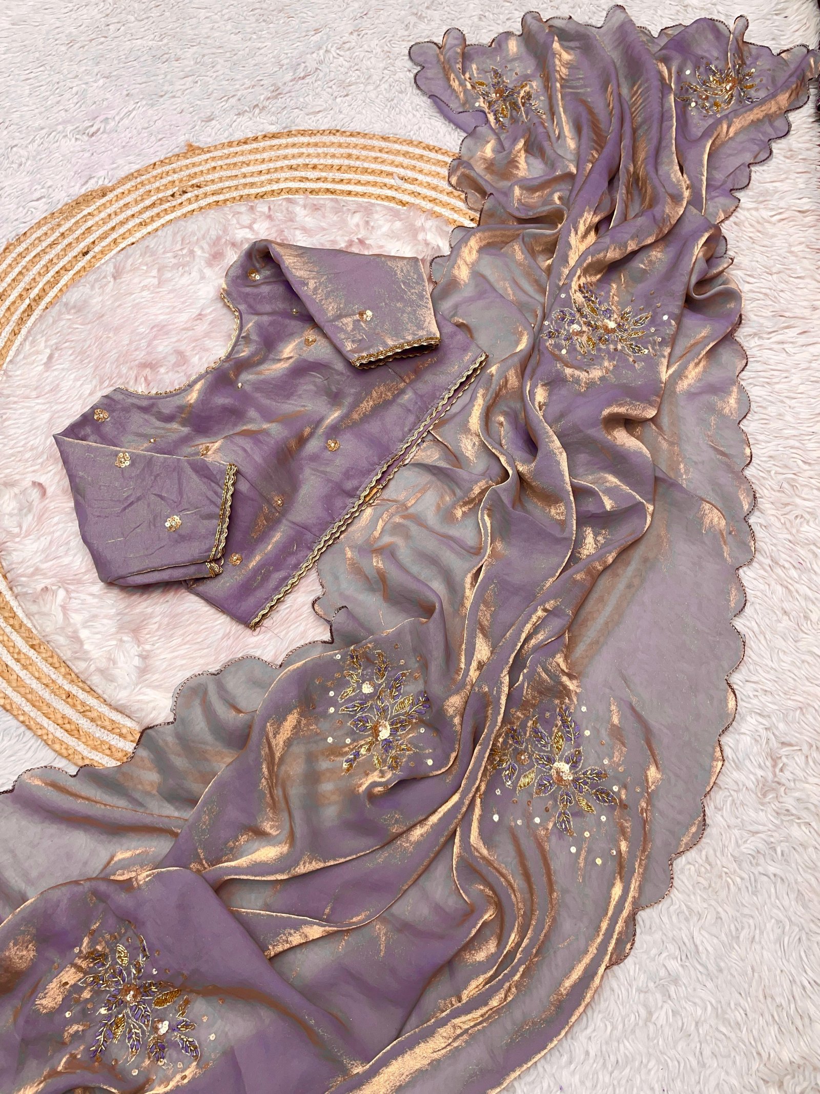 New Bollywood Trending Design in Fandy Satin | Khatli Handwork Blouse