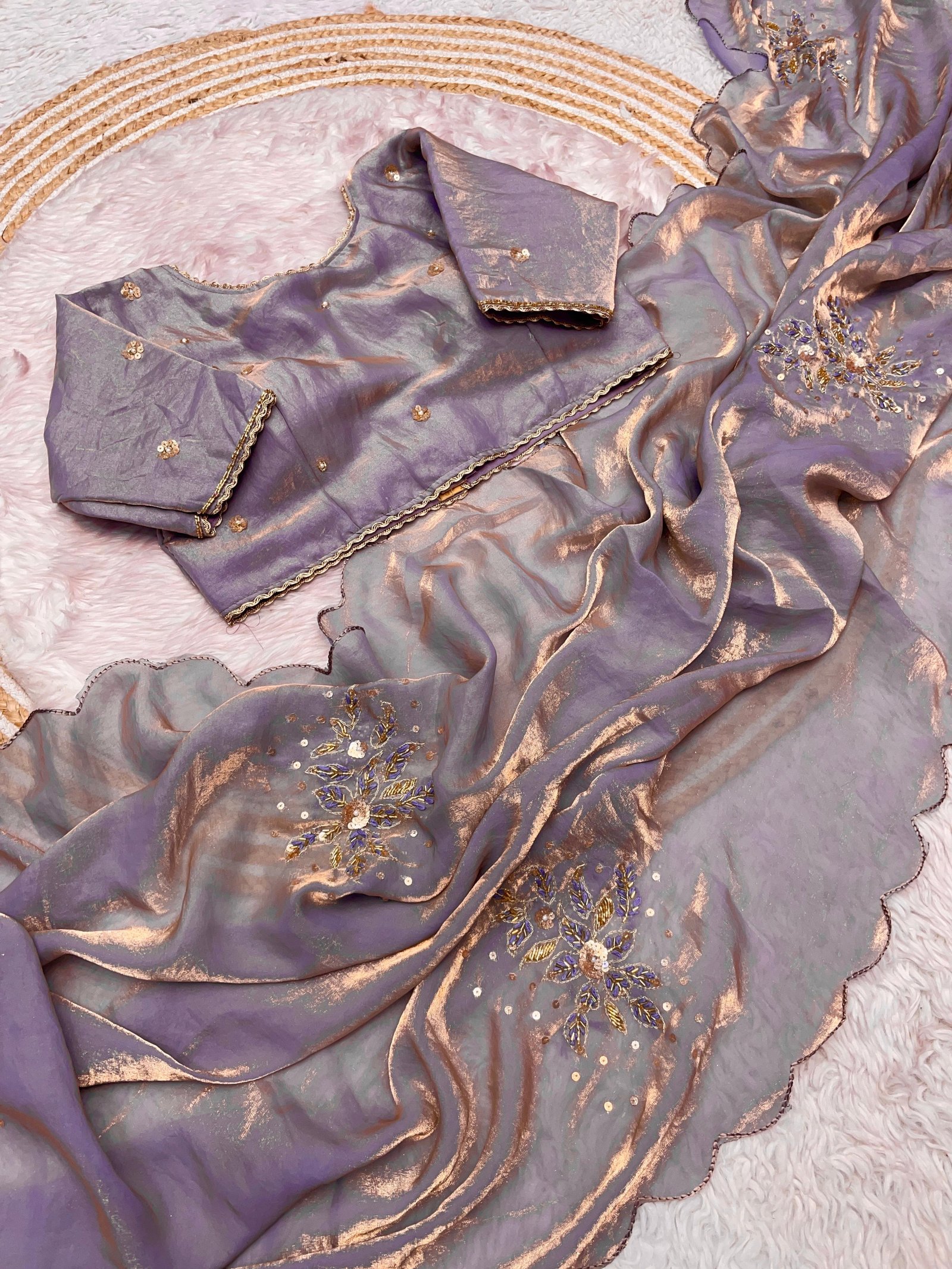 New Bollywood Trending Design in Fandy Satin | Khatli Handwork Blouse