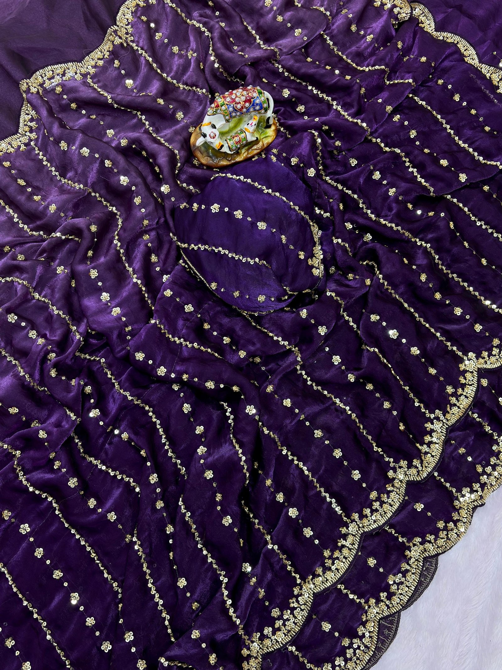 Dual tone Heavy beads work saree│Original quality with Blouse piece