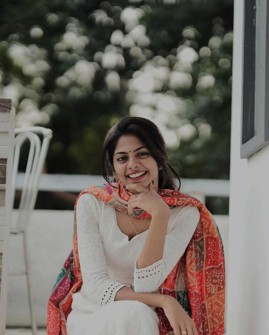 Anarkali Pattern Cotton Gown with Shifli Embroidery & Silk Dupatta