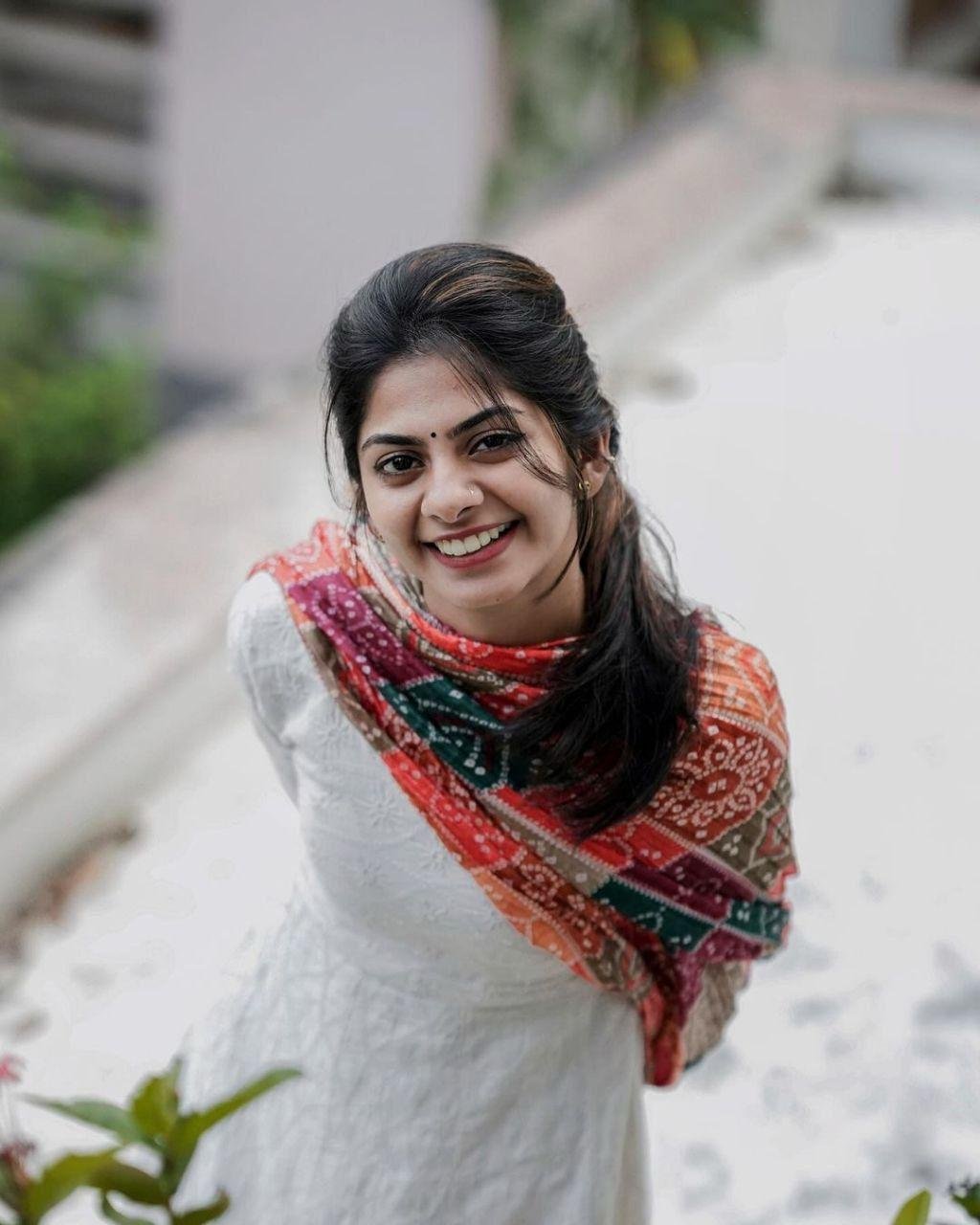 Anarkali Pattern Cotton Gown with Shifli Embroidery & Silk Dupatta