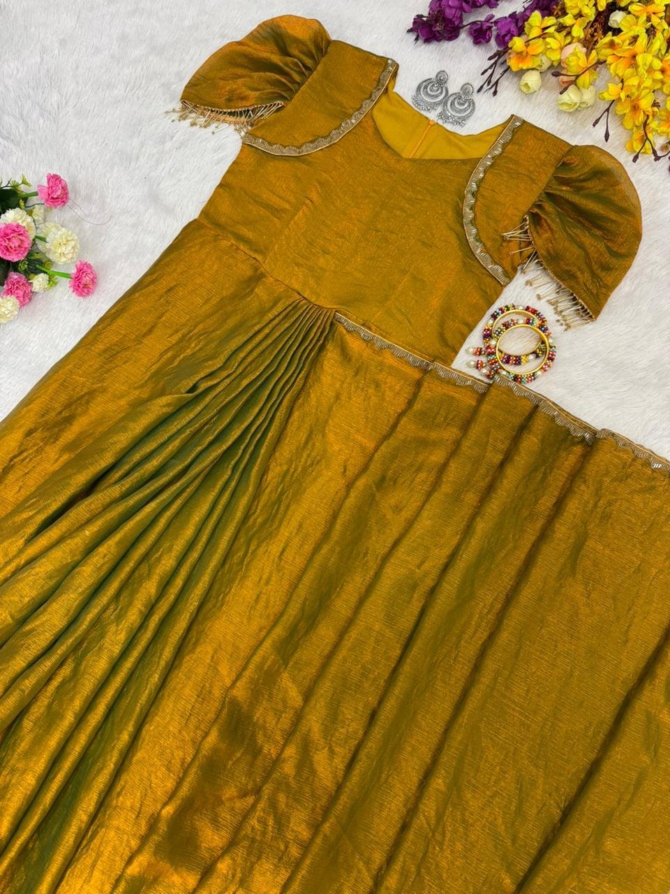 New Two-Tone Gown Saree in Space Silk