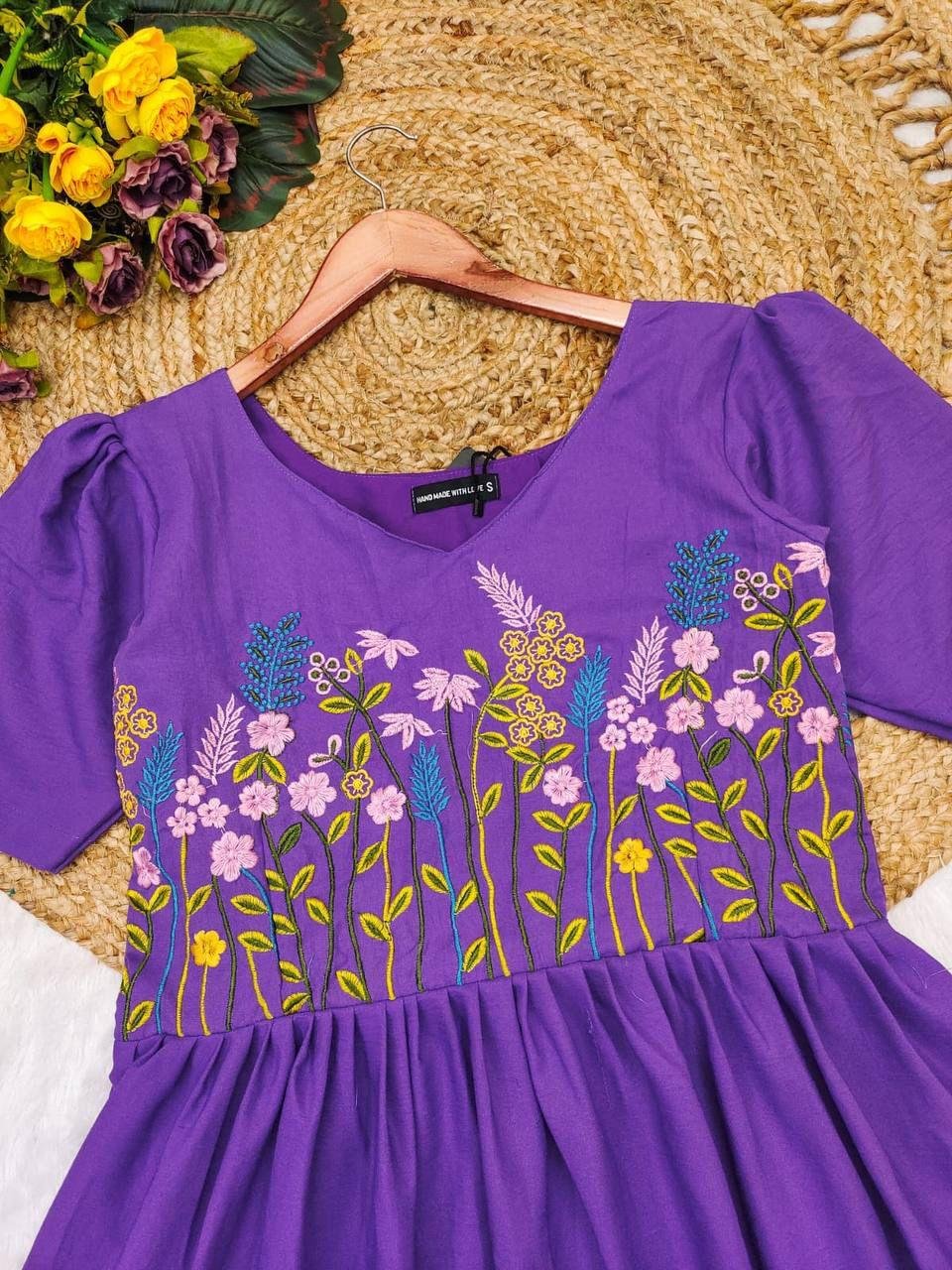 Elegant Maska Cotton Embroidered Dress | Summer Comfort with Timeless Style