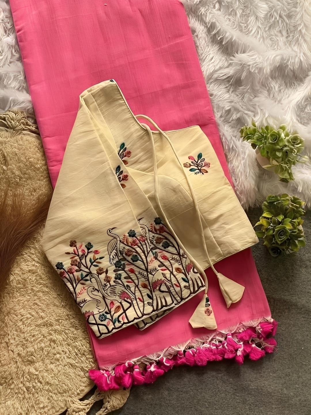 beautiful soft khadi cotton celebrity inspired saree