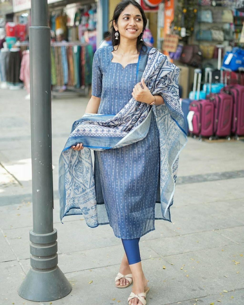 Beautiful cotton embroidered kurta set